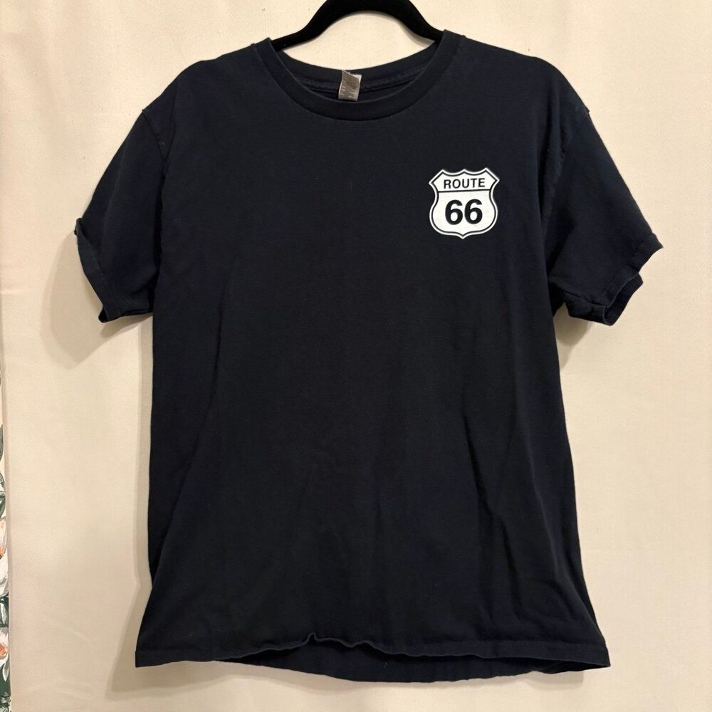Route 66 Graphic T Shirt Black Vintage Style Truck Tee Men’s Large
